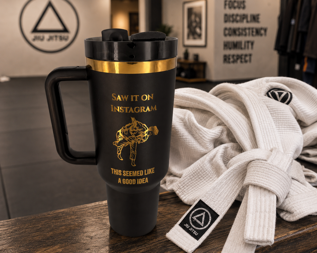 Saw it on IG this seemed like a good idea – Personalized Laser Engraved BJJ Tumbler