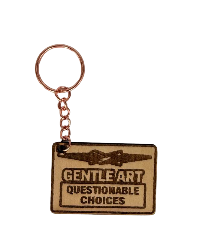 Gentle Art Questionable Choices – Personalized Laser Engraved Jiu Jitsu Keychain | Durable, Lightweight, Gift for Grapplers