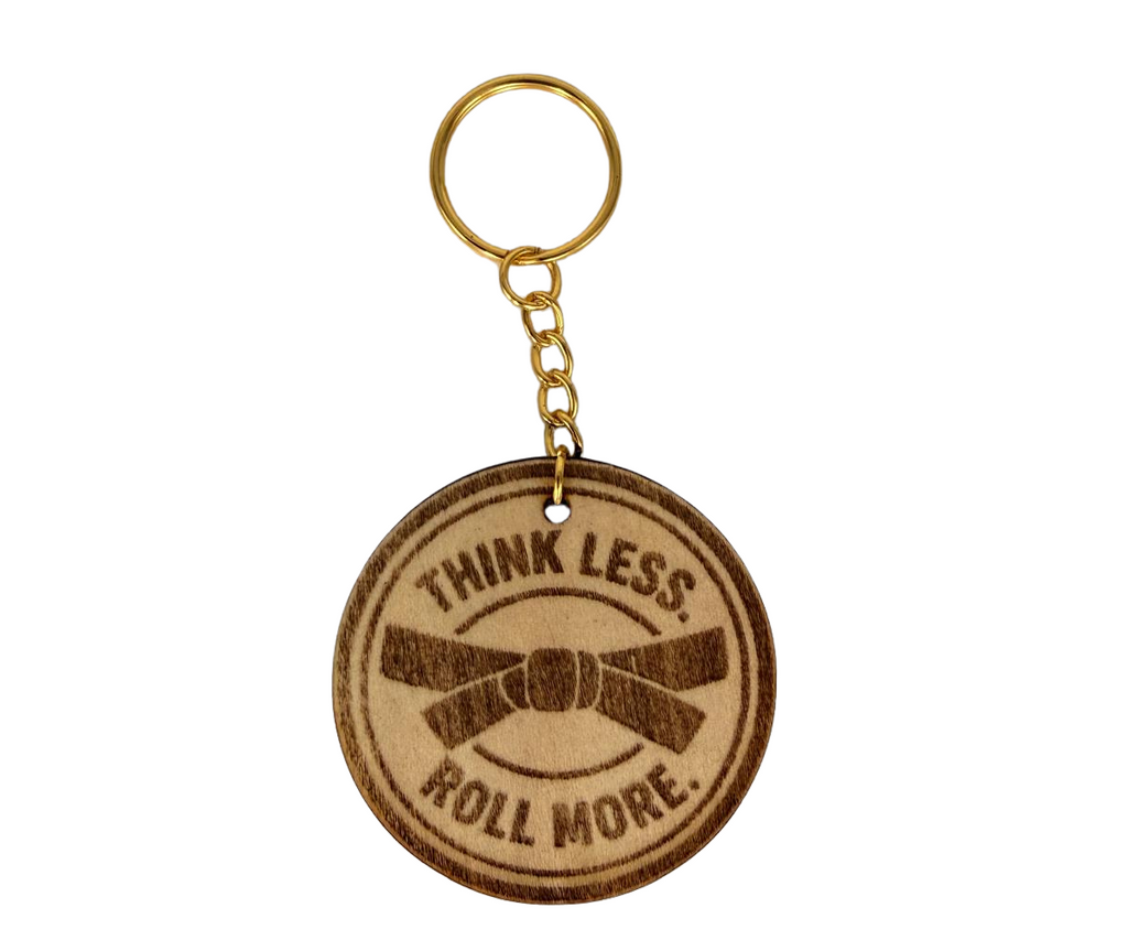 Think Less. Roll More. – Personalized Laser Engraved Jiu Jitsu Keychain | Durable, Lightweight, Gift for Grapplers