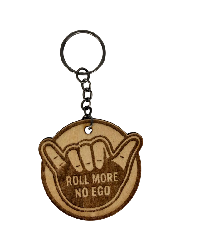 Roll More No Ego – Personalized Laser Engraved Jiu Jitsu Keychain | Durable, Lightweight, Gift for Grapplers