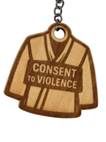 Consent to Violence   – Personalized Laser Engraved Jiu Jitsu Keychain | Durable, Lightweight, Gift for Grapplers