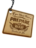 If You Want Peace Prepare for War  – Personalized Laser Engraved Jiu Jitsu Keychain | Durable, Lightweight, Gift for Grapplers