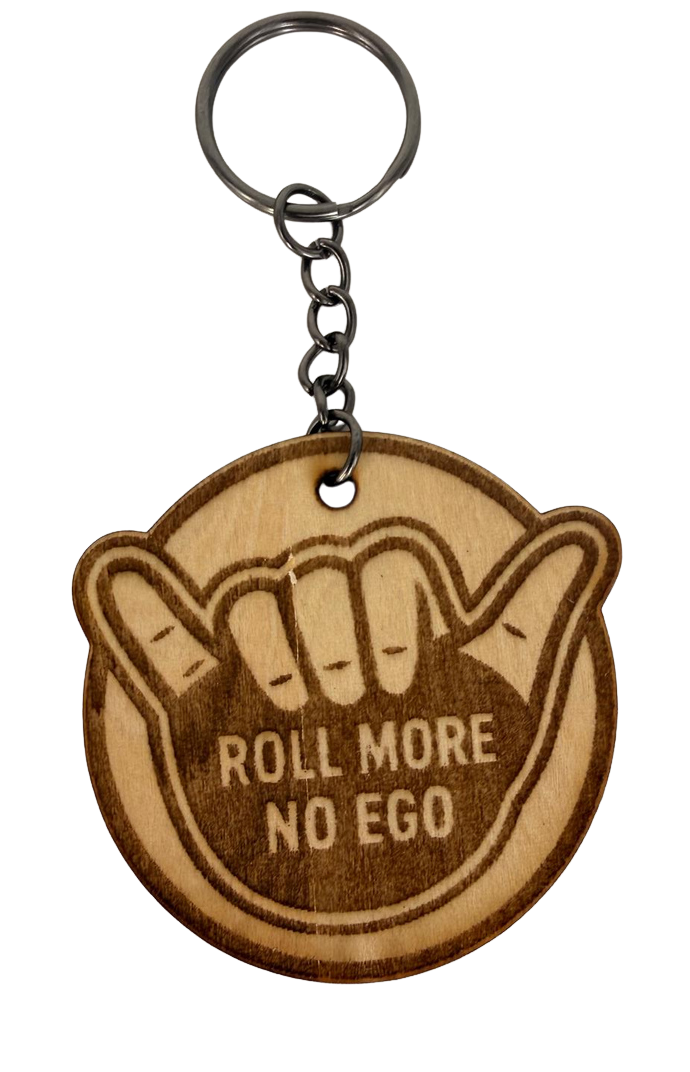 Roll More No Ego – Personalized Laser Engraved Jiu Jitsu Keychain | Durable, Lightweight, Gift for Grapplers