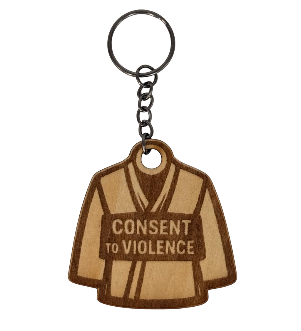 Consent to Violence   – Personalized Laser Engraved Jiu Jitsu Keychain | Durable, Lightweight, Gift for Grapplers