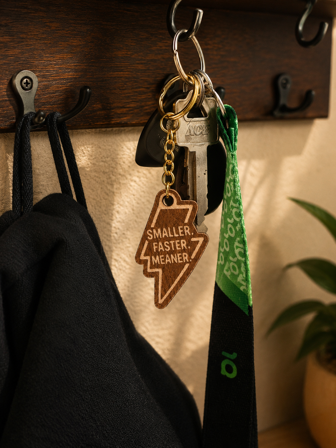 Smaller. Faster. Meaner. – Personalized Laser Engraved Jiu Jitsu Keychain | Durable, Lightweight, Gift for Grapplers