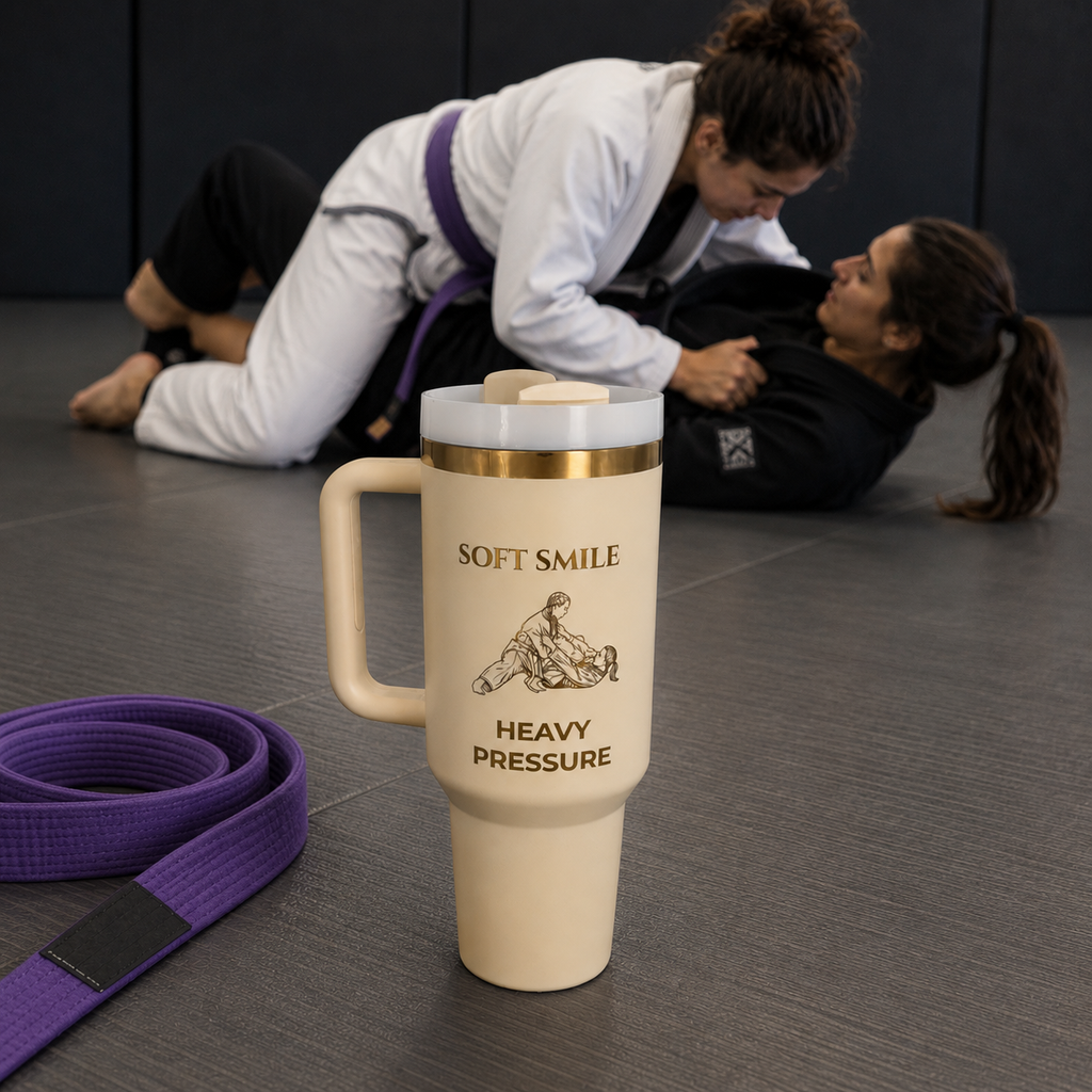 Soft Smile Heavy Pressure – Personalized Laser Engraved BJJ Tumbler