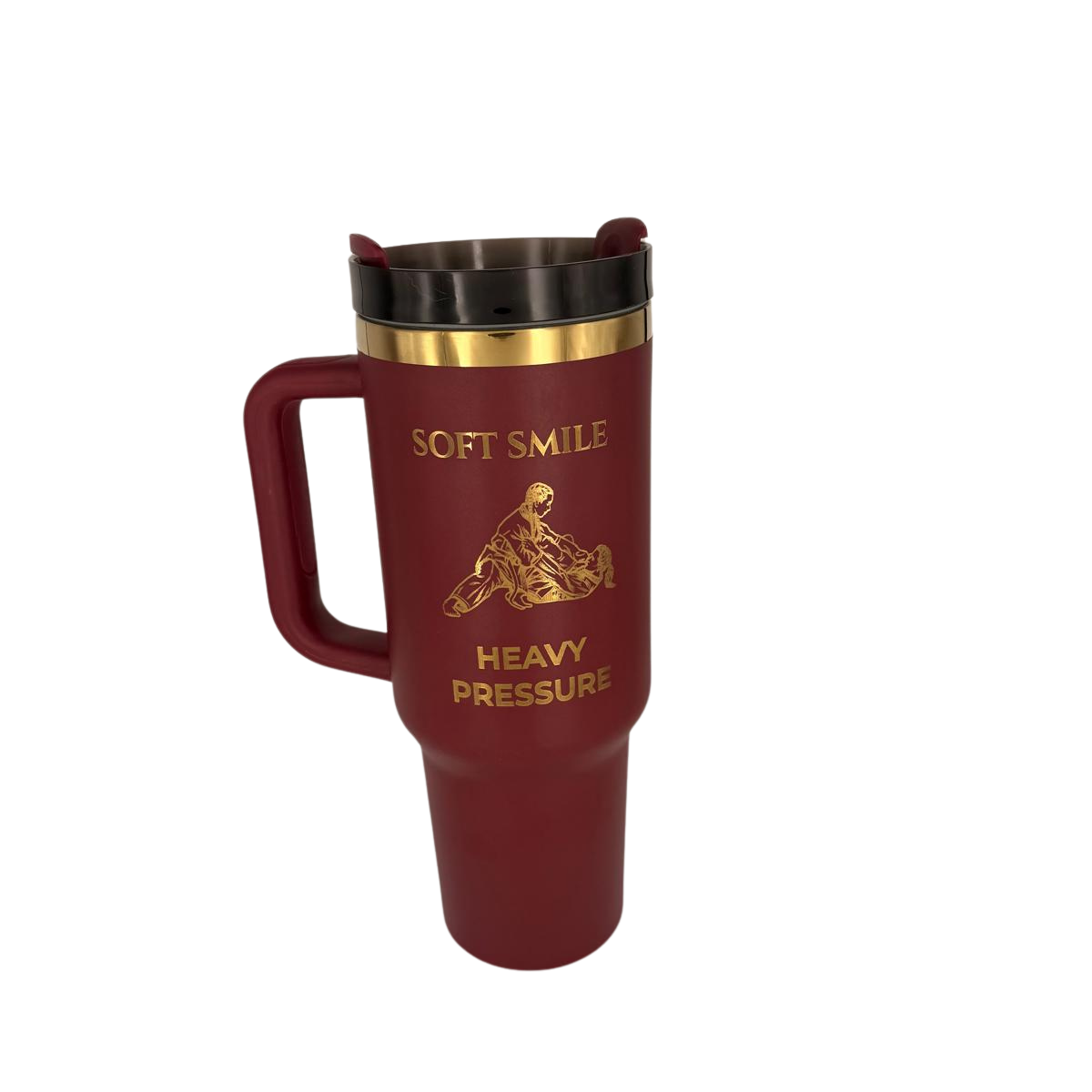 Soft Smile Heavy Pressure – Personalized Laser Engraved BJJ Tumbler