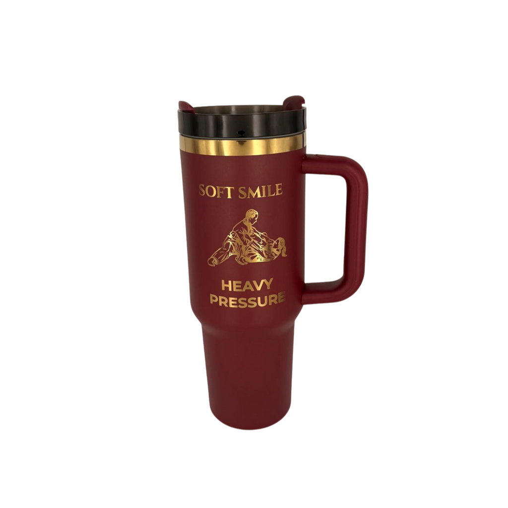 Soft Smile Heavy Pressure – Personalized Laser Engraved BJJ Tumbler