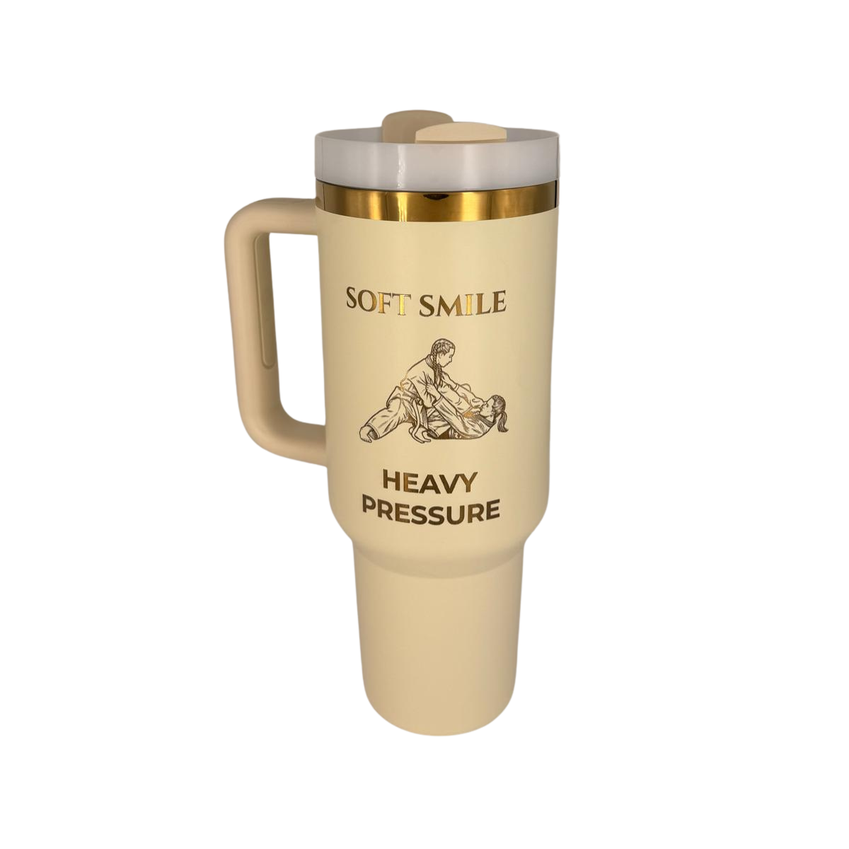 Soft Smile Heavy Pressure – Personalized Laser Engraved BJJ Tumbler