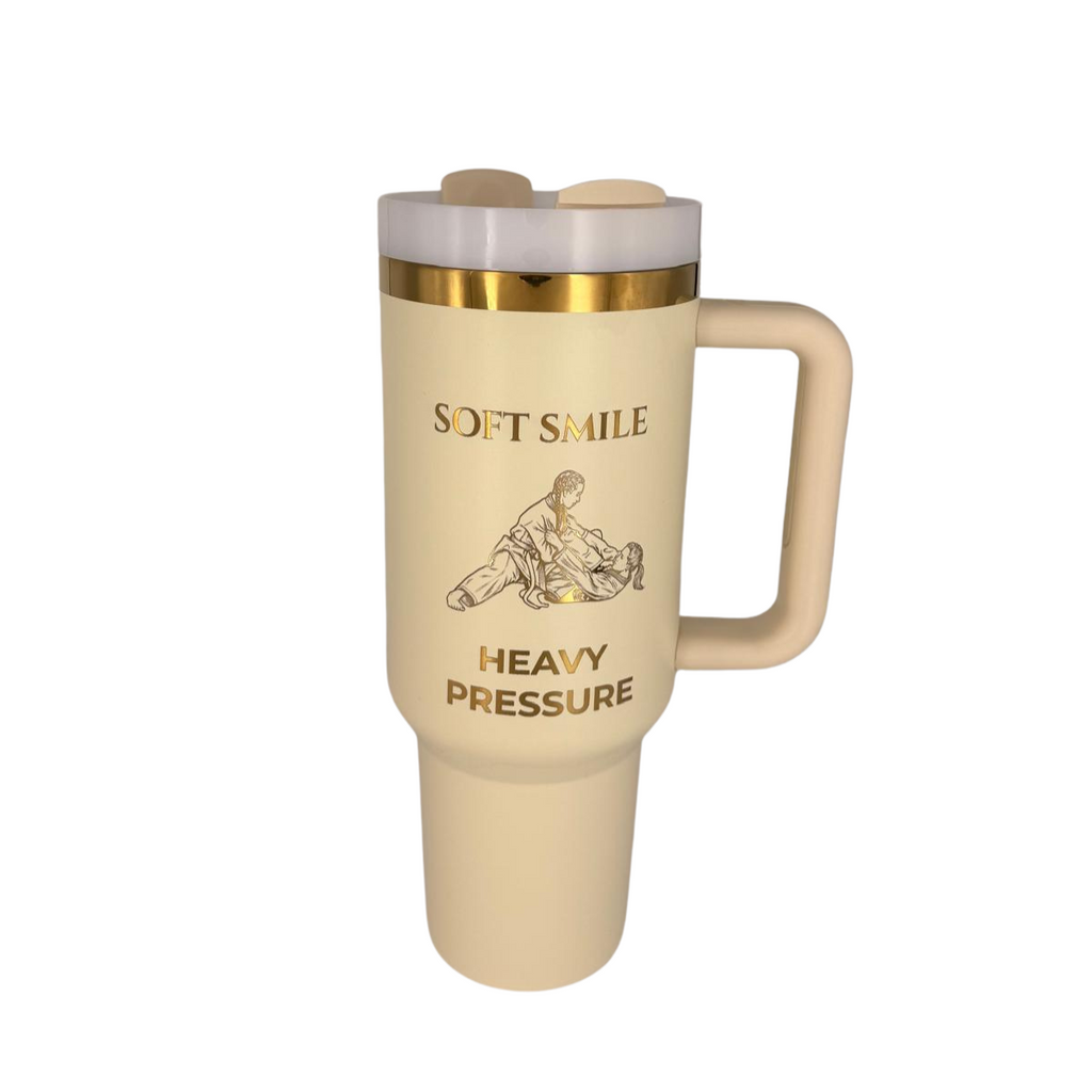 Soft Smile Heavy Pressure – Personalized Laser Engraved BJJ Tumbler