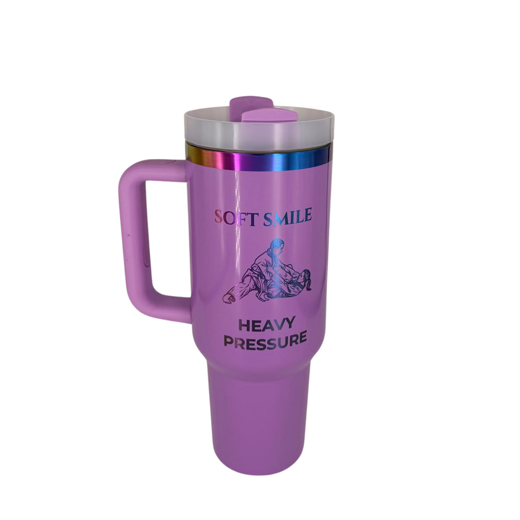 Soft Smile Heavy Pressure – Personalized Laser Engraved BJJ Tumbler