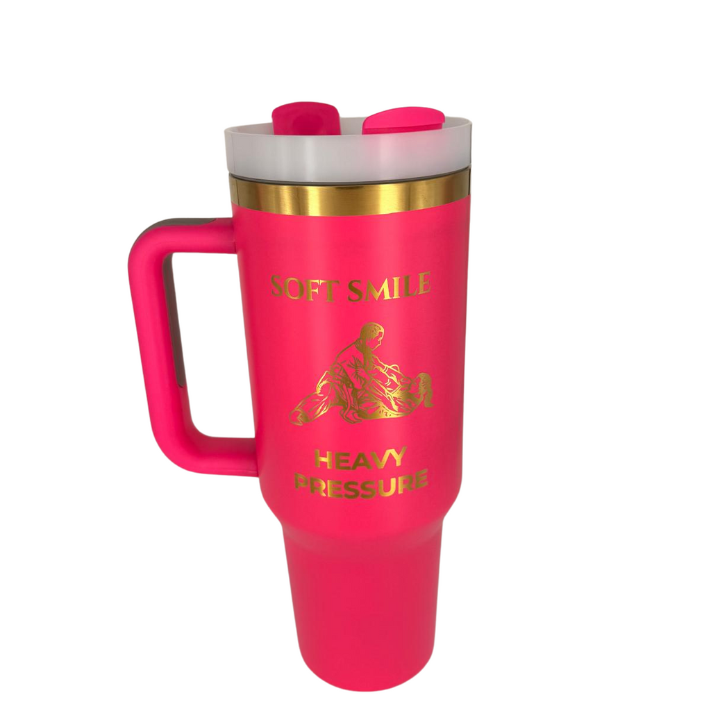 Soft Smile Heavy Pressure – Personalized Laser Engraved BJJ Tumbler