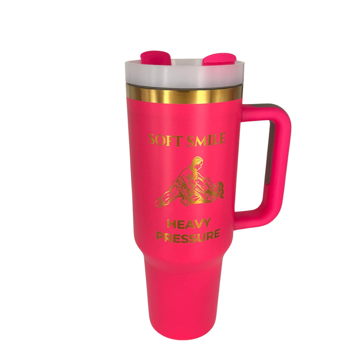 Soft Smile Heavy Pressure – Personalized Laser Engraved BJJ Tumbler