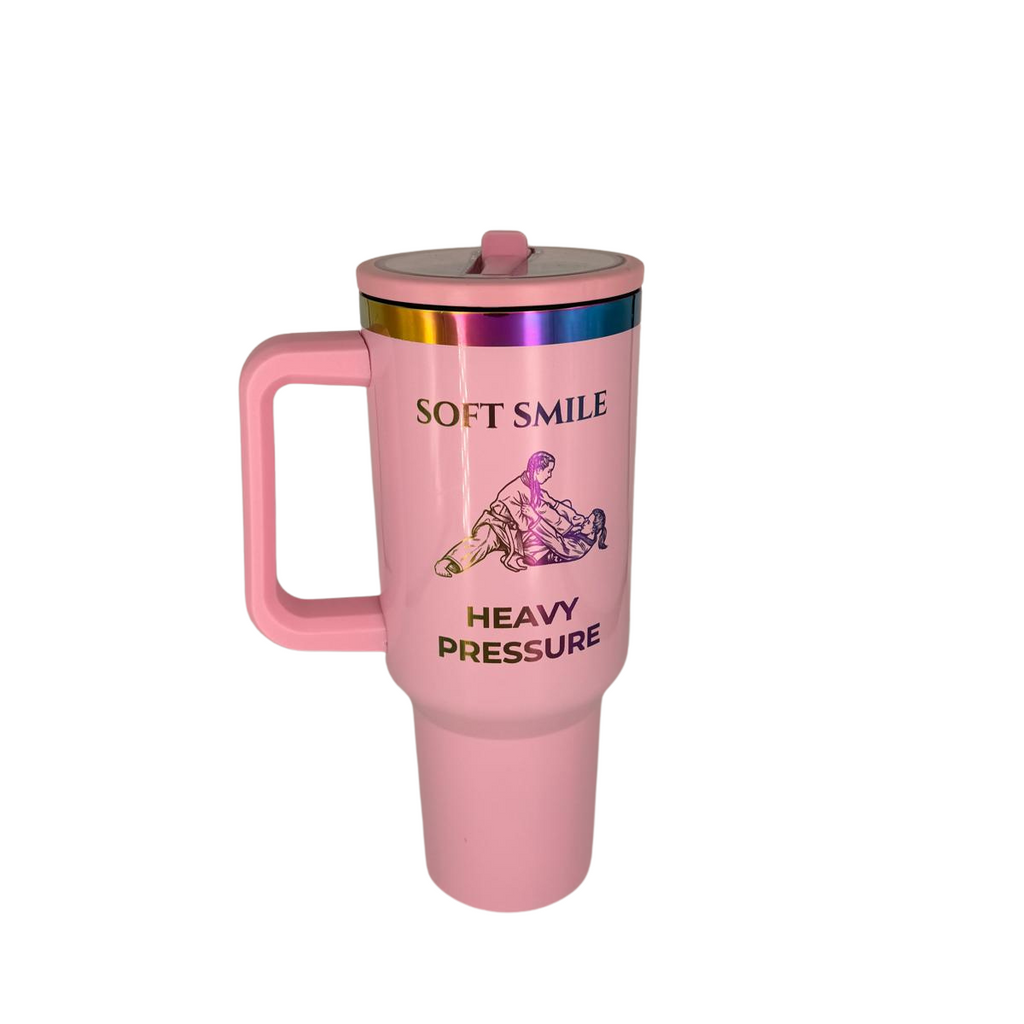 Soft Smile Heavy Pressure – Personalized Laser Engraved BJJ Tumbler