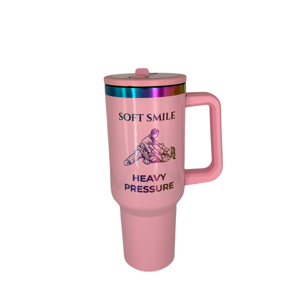 Soft Smile Heavy Pressure – Personalized Laser Engraved BJJ Tumbler