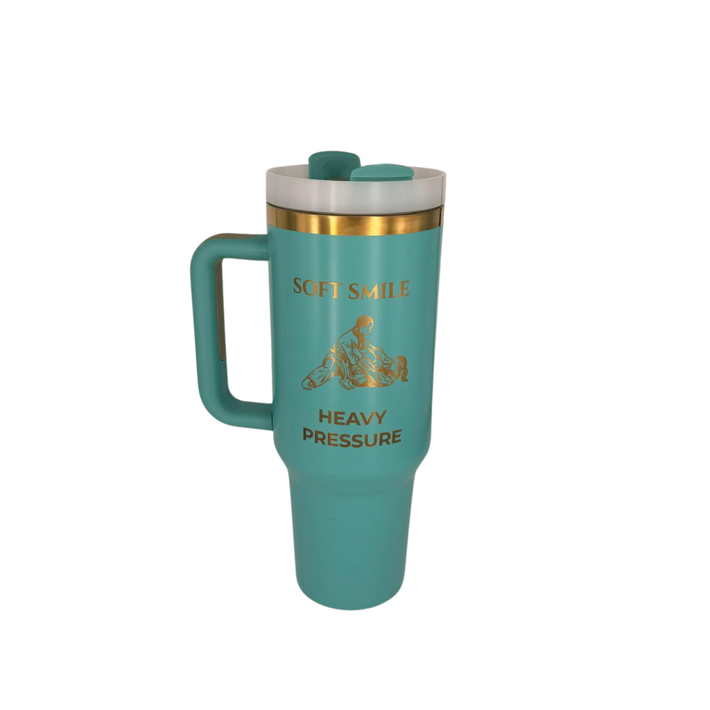Soft Smile Heavy Pressure – Personalized Laser Engraved BJJ Tumbler