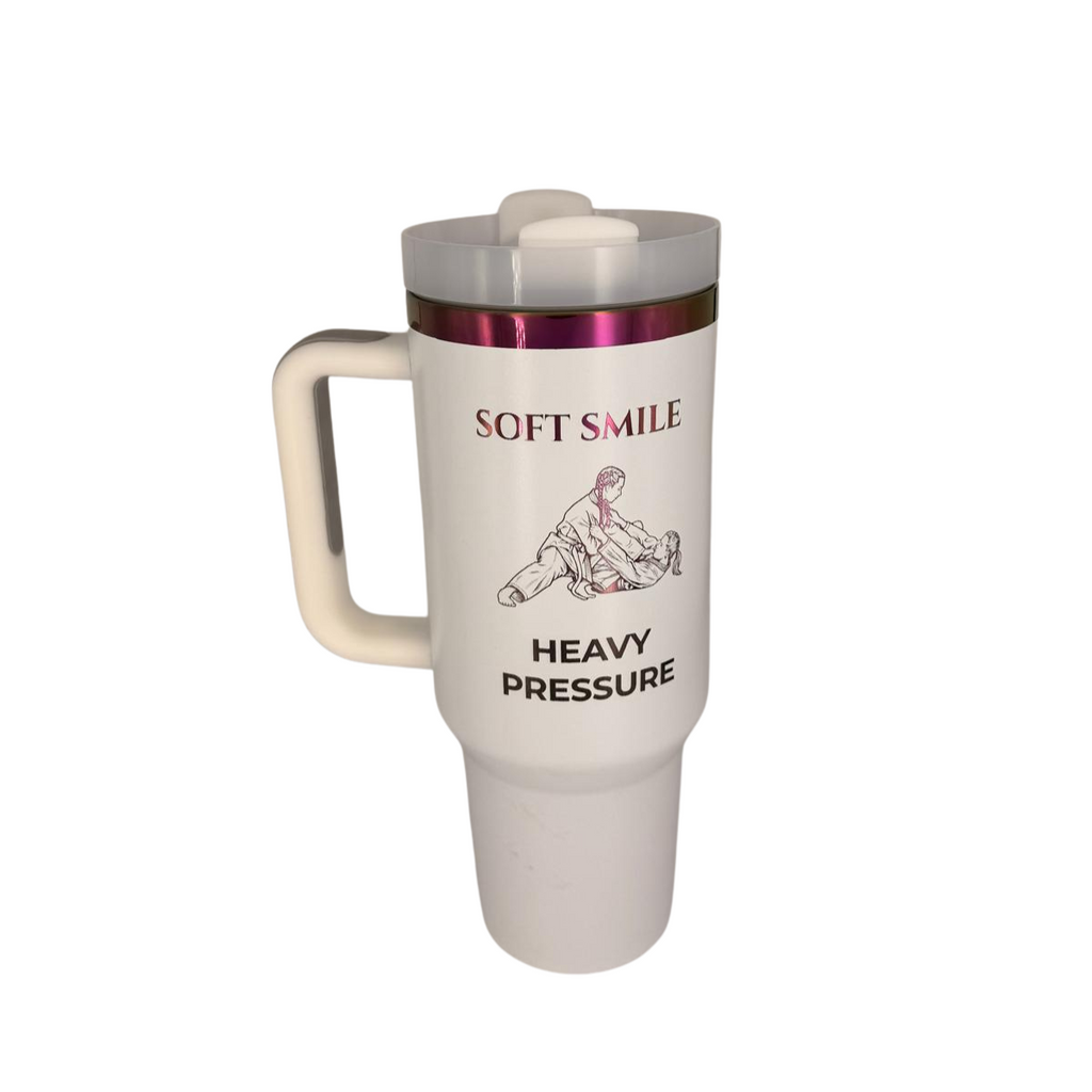 Soft Smile Heavy Pressure – Personalized Laser Engraved BJJ Tumbler