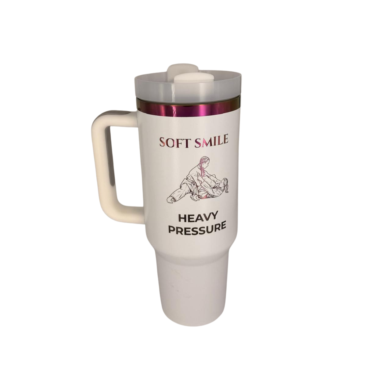 Soft Smile Heavy Pressure – Personalized Laser Engraved BJJ Tumbler