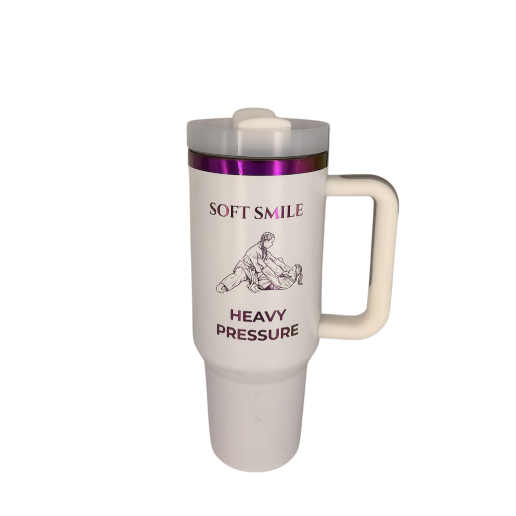 Soft Smile Heavy Pressure – Personalized Laser Engraved BJJ Tumbler