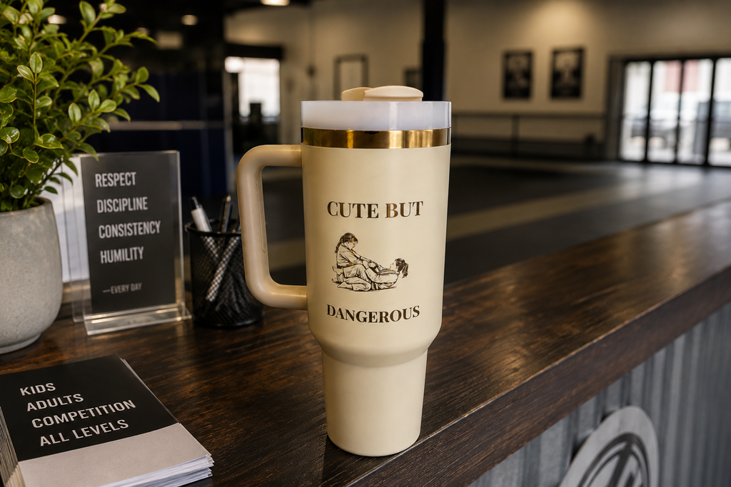Cute but Dangerous – Personalized Laser Engraved BJJ Tumbler